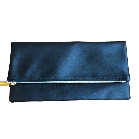 ESTEE LAUDER Fold over Clutch with Gold Zipper Black NWT - Picture 1 of 5